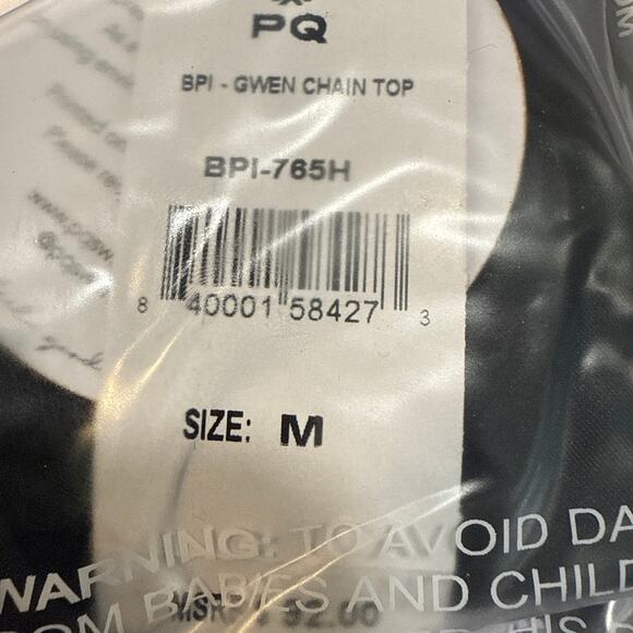 PQ Swim Black Gwen Chain Bikini Top Sz M NWT - Picture 5 of 9